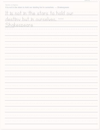 Quotes on Agency handwriting workbook preview