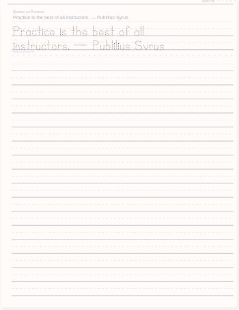 Quotes on Practice handwriting workbook preview